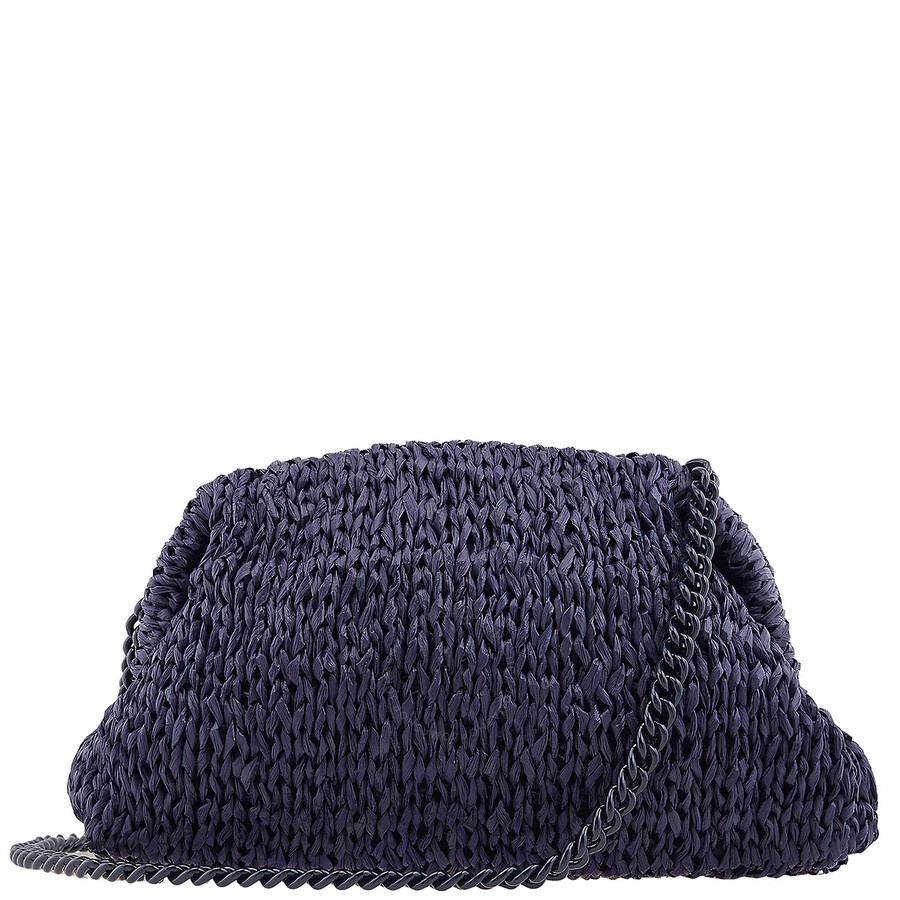 Maria La Rosa - Maria La Rosa Blue Game Raffia Clutch Bag - 3