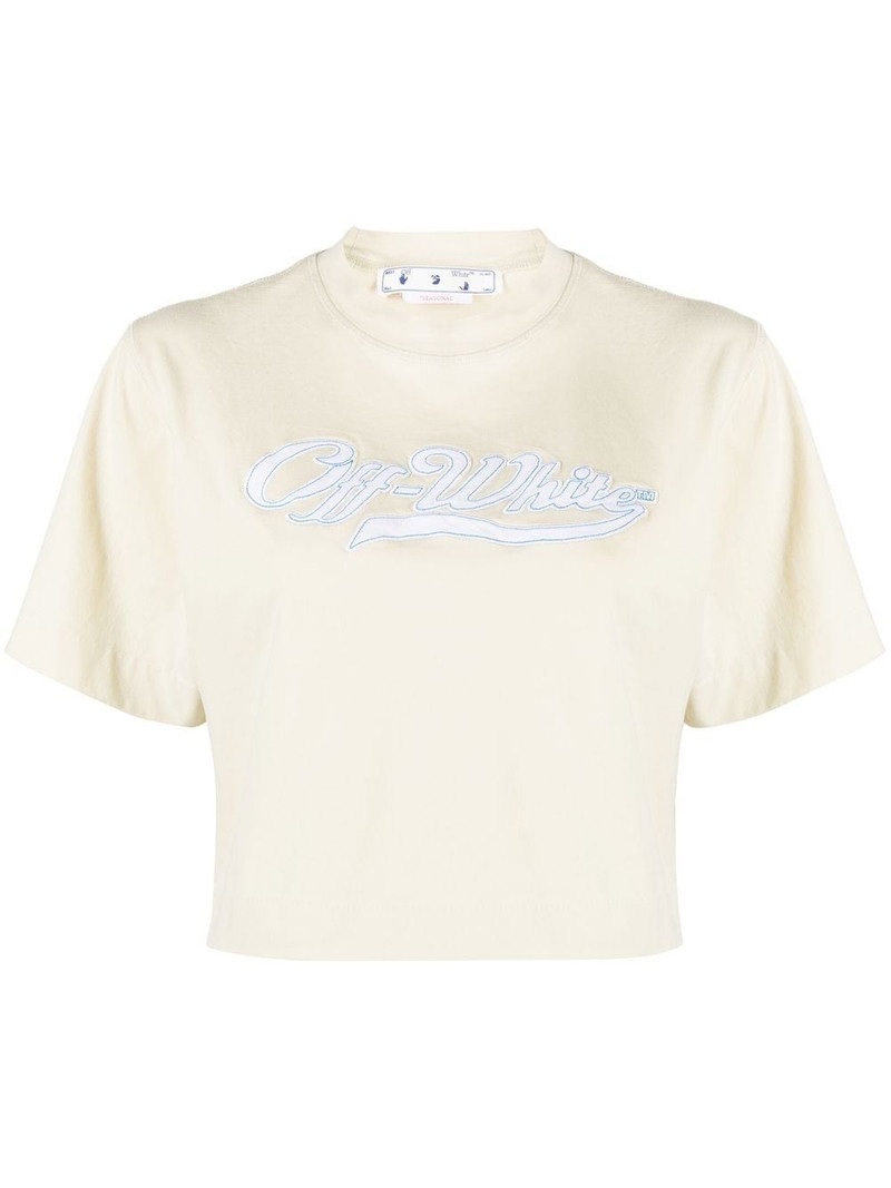 logo-print cropped T-shirt 1
