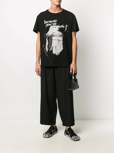 Yohji Yamamoto slogan print T-shirt outlook