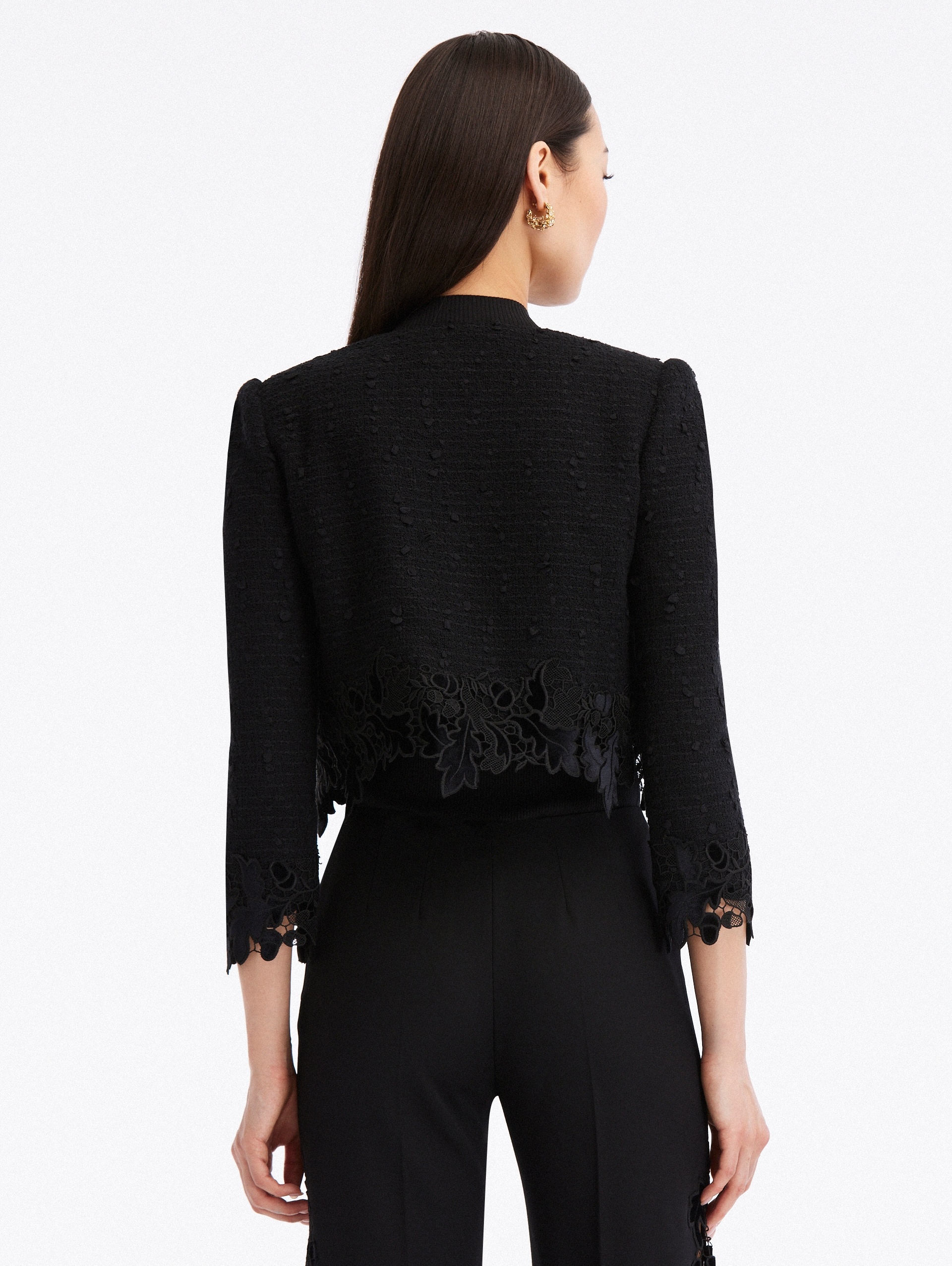 RIBBON TWEED & VELVET GUIPURE JACKET - 3