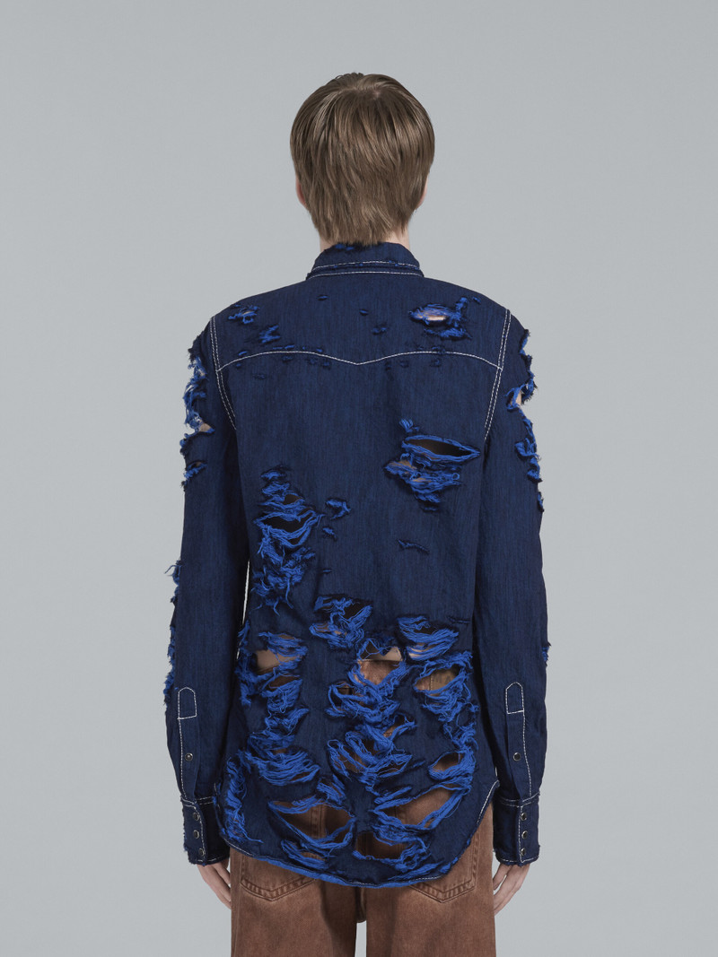 BLUE DENIM SHIRT WITH RIPS 3