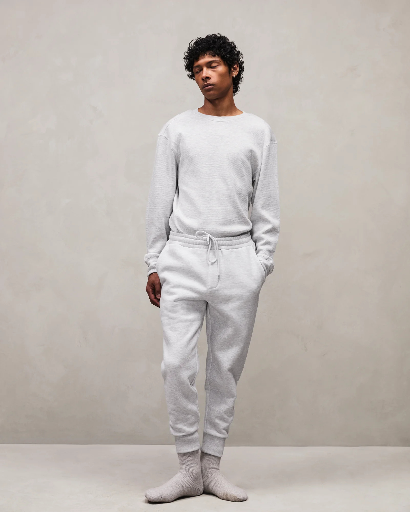 SLIM SWEATPANT HEATHER GREY - 2