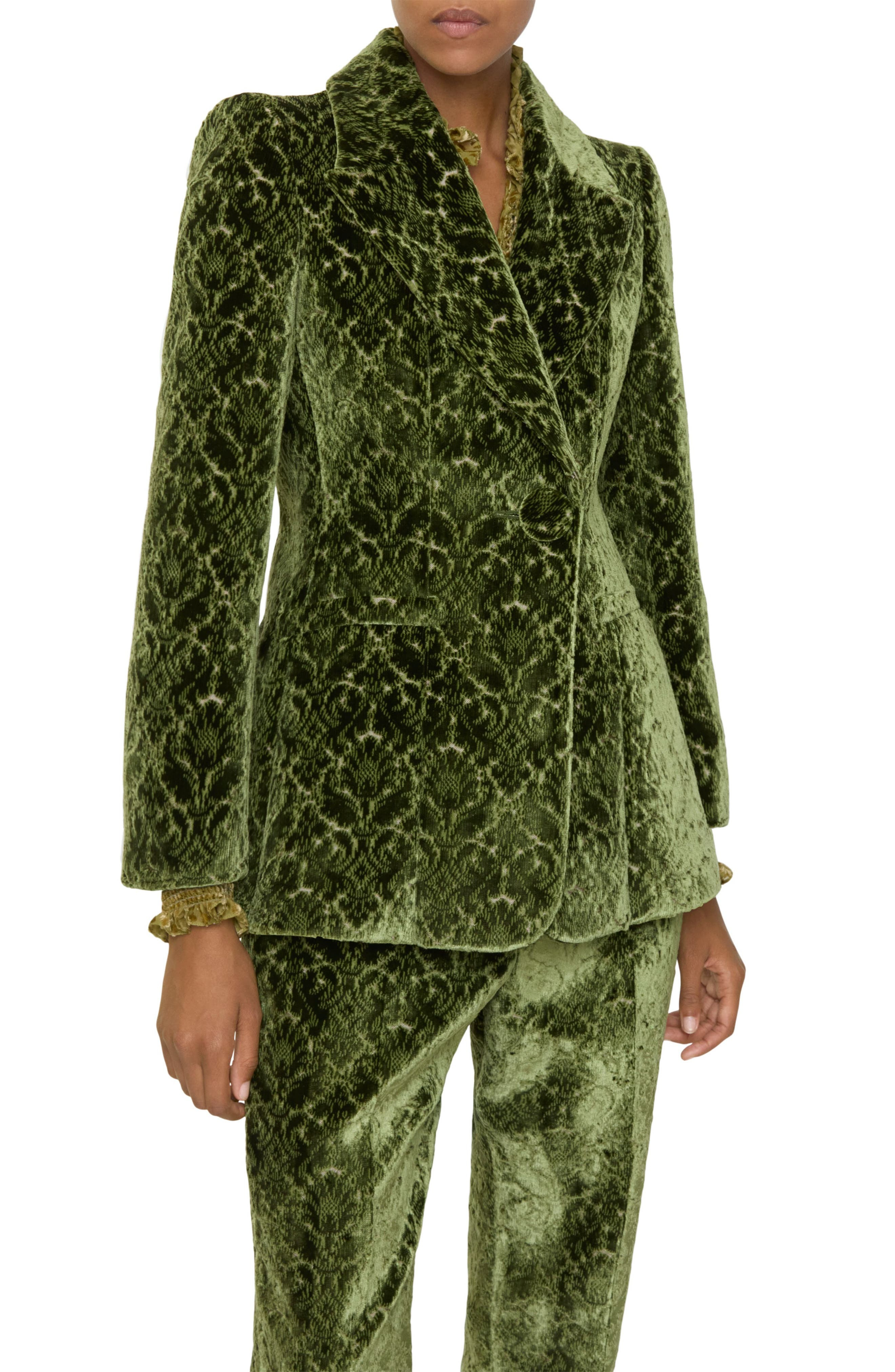 burberry Baroque Velvet Blazer in Moat Ip Pattern at Nordstrom - 2