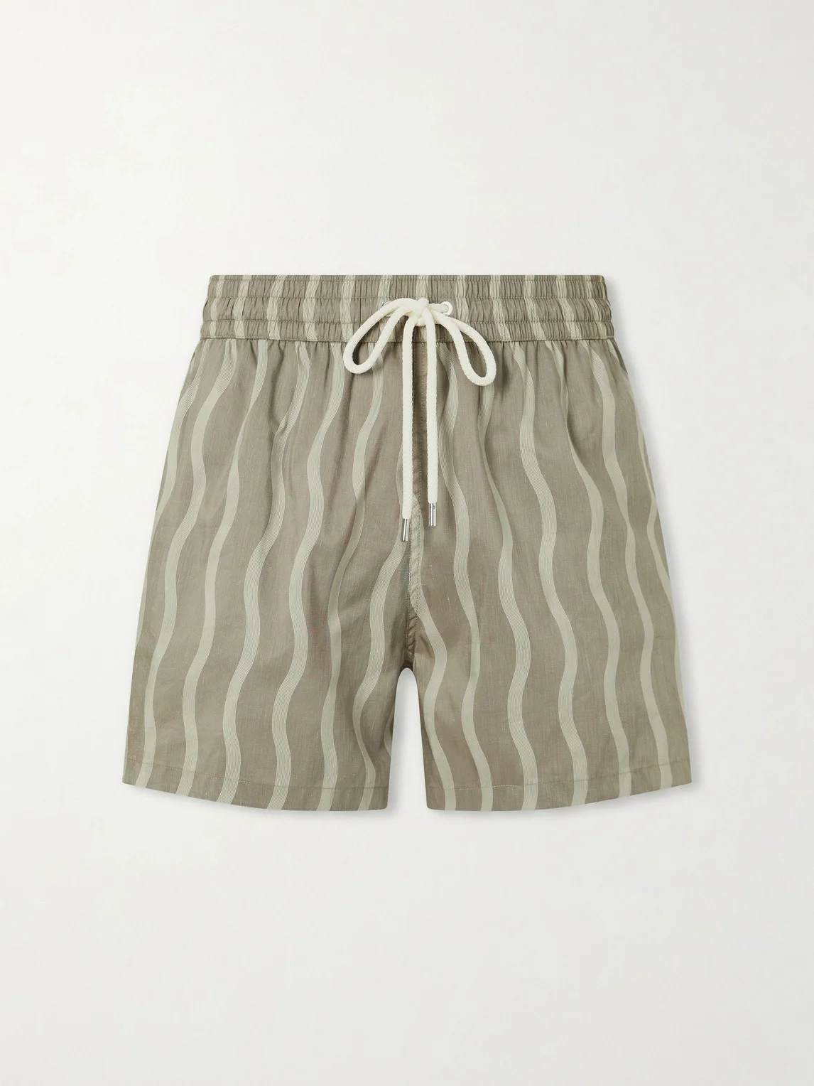 Rio Linen Blend Cabana Wave -Print Swim Short - 1
