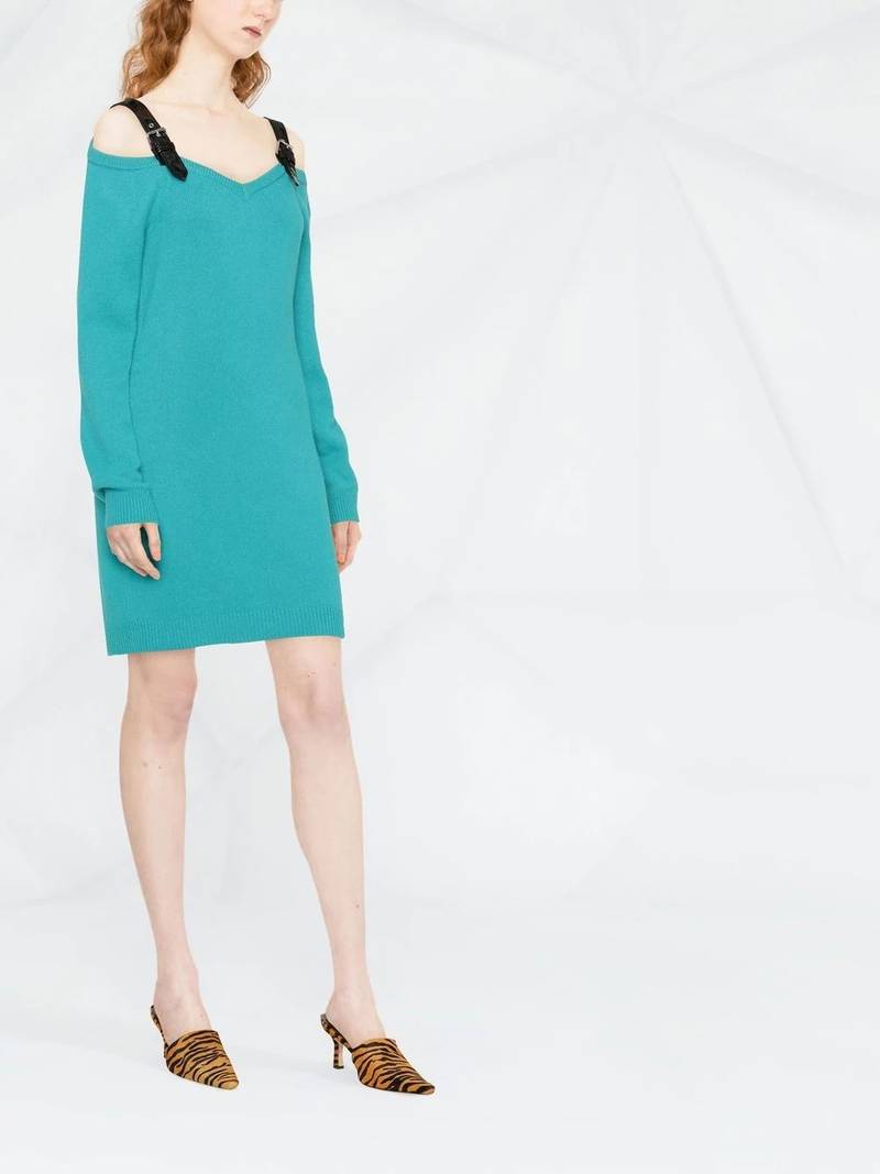 Moschino strap-detail knitted mini dress outlook