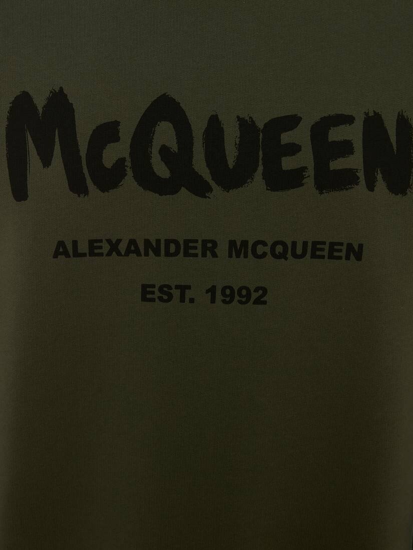 Men's Mcqueen Graffiti Sweatshirt in Khaki - 5