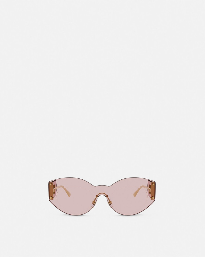 VERSACE Damier Plaque Shield Sunglasses outlook