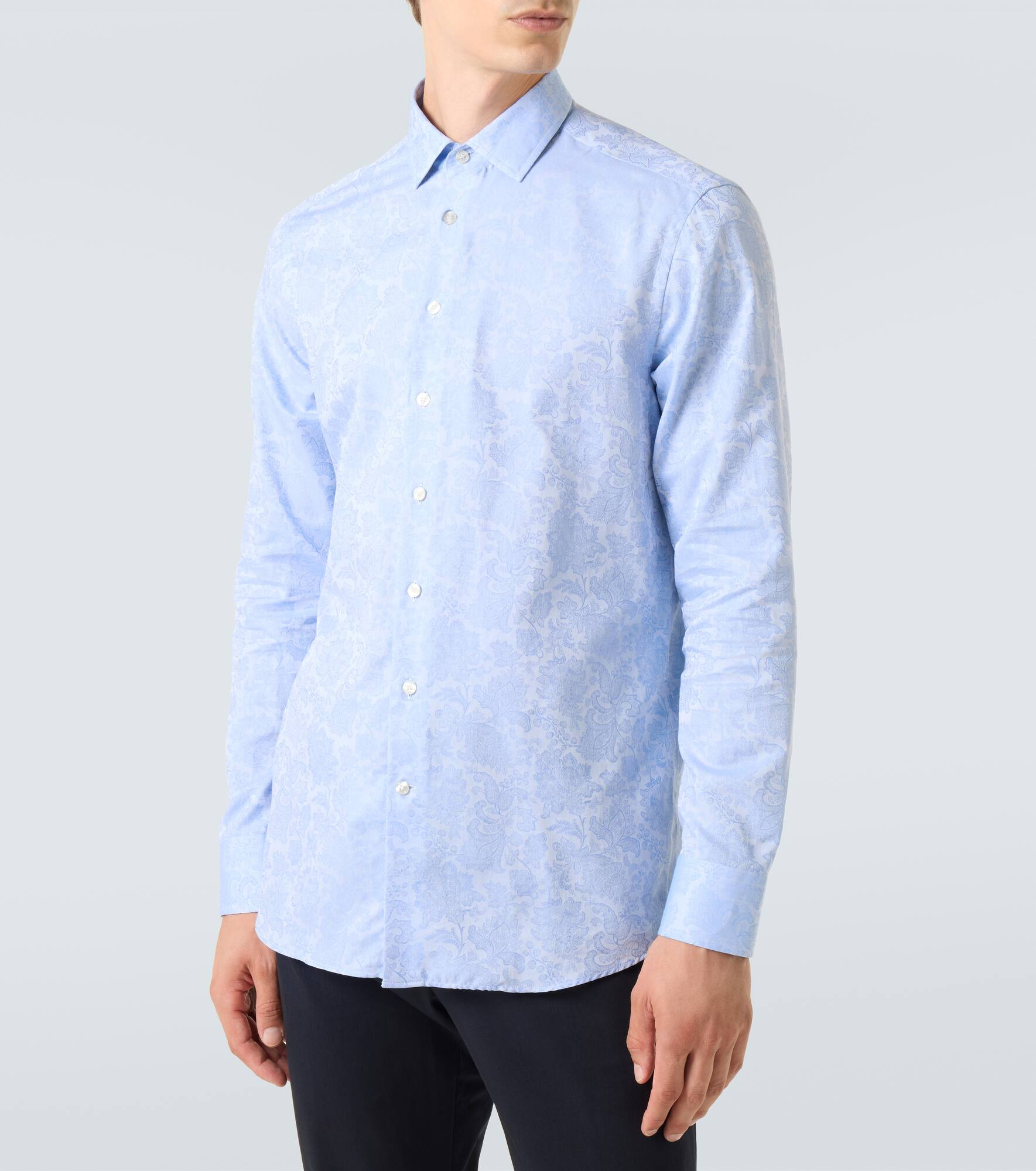 Floral cotton jacquard shirt - 3