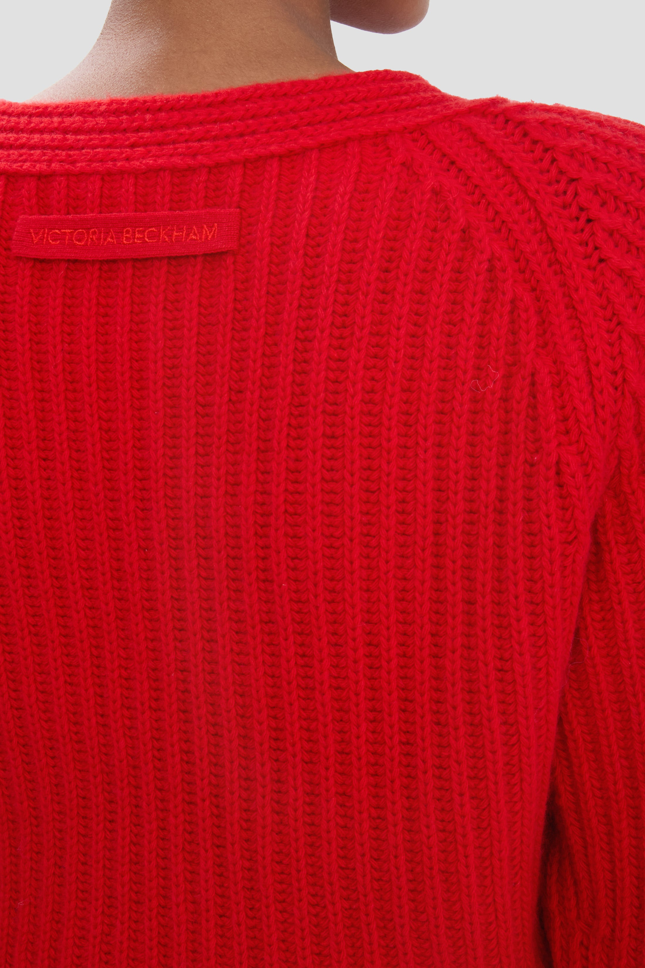 Rib Detail Cropped Jumper In Cayenne - 6