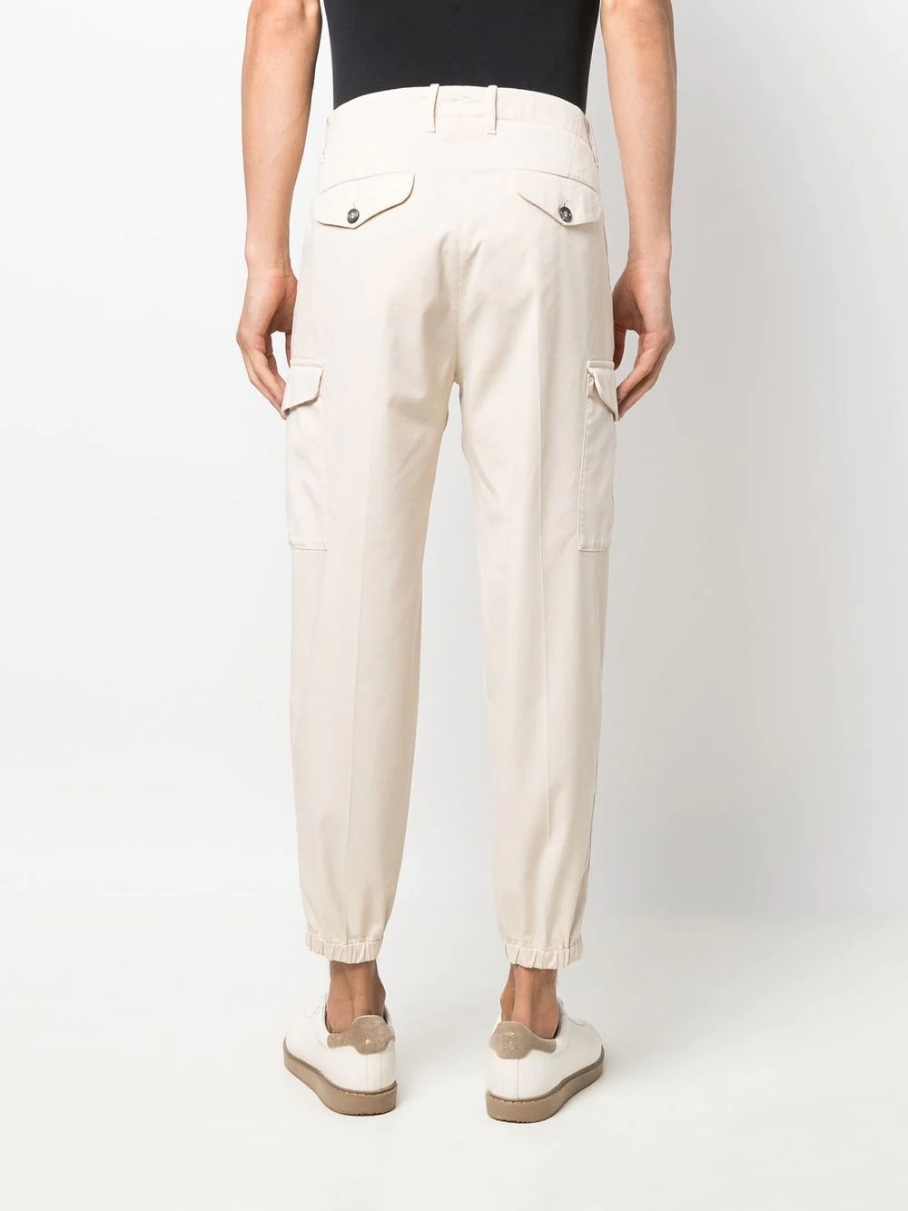 pressed-creased multi-pocket straight-leg trousers - 4