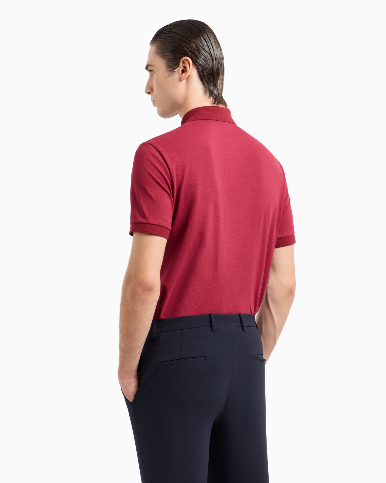 Stretch cotton piqué polo shirt - 3