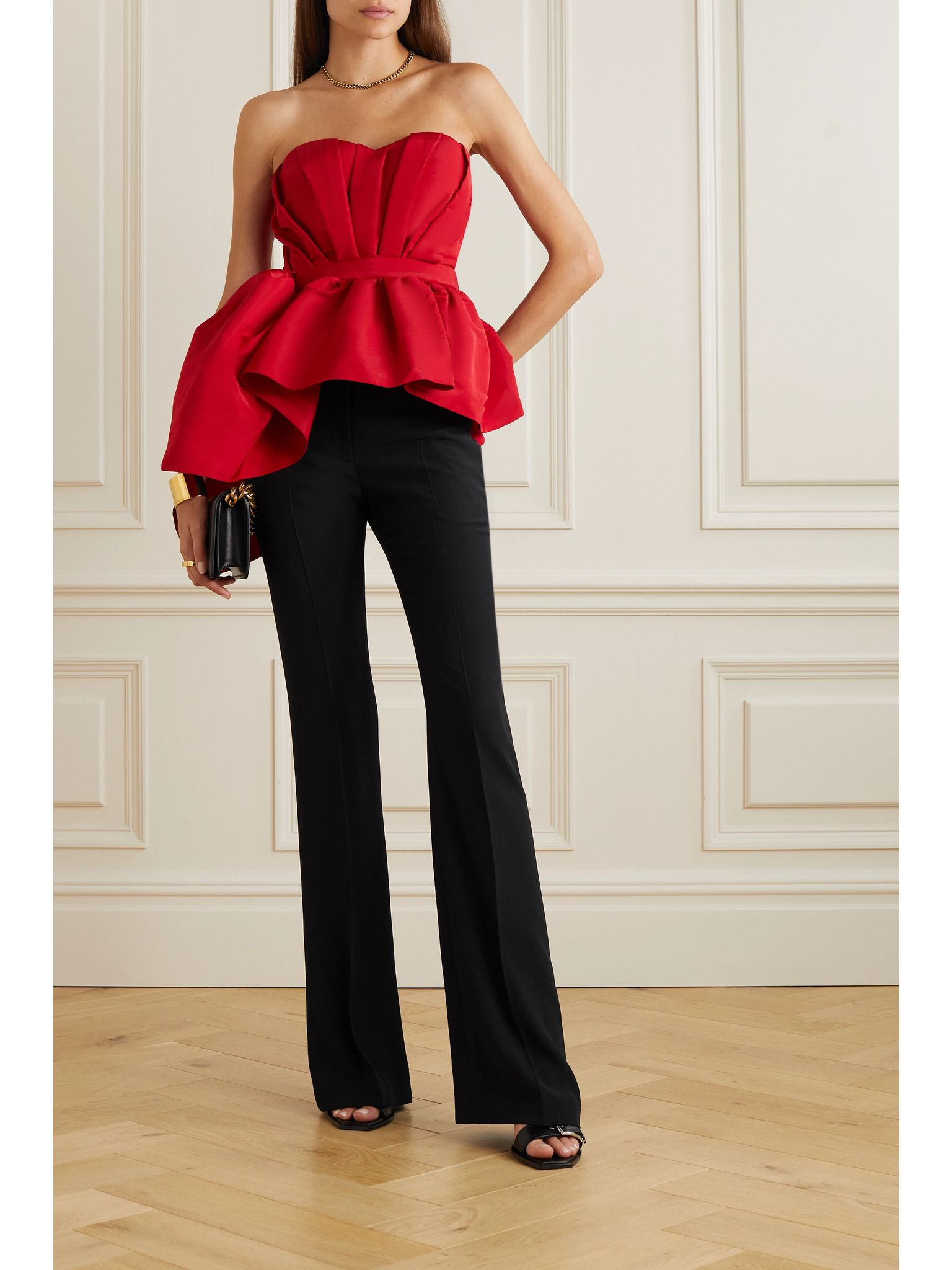Crepe bootcut pants Black - 2