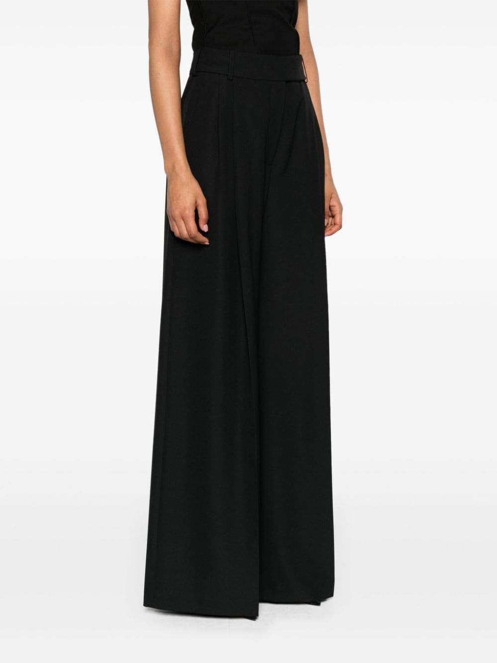 mid-rise palazzo crepe trousers - 3