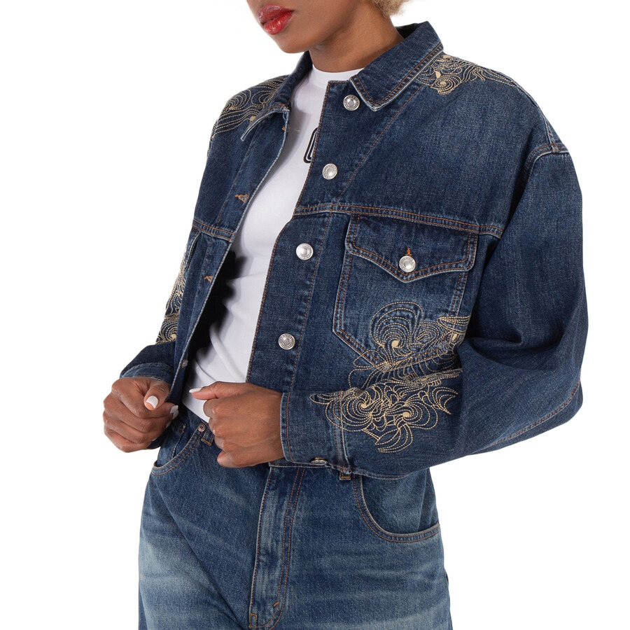 Isabel Marant Isleya Embroidered Denim Jacket - 3