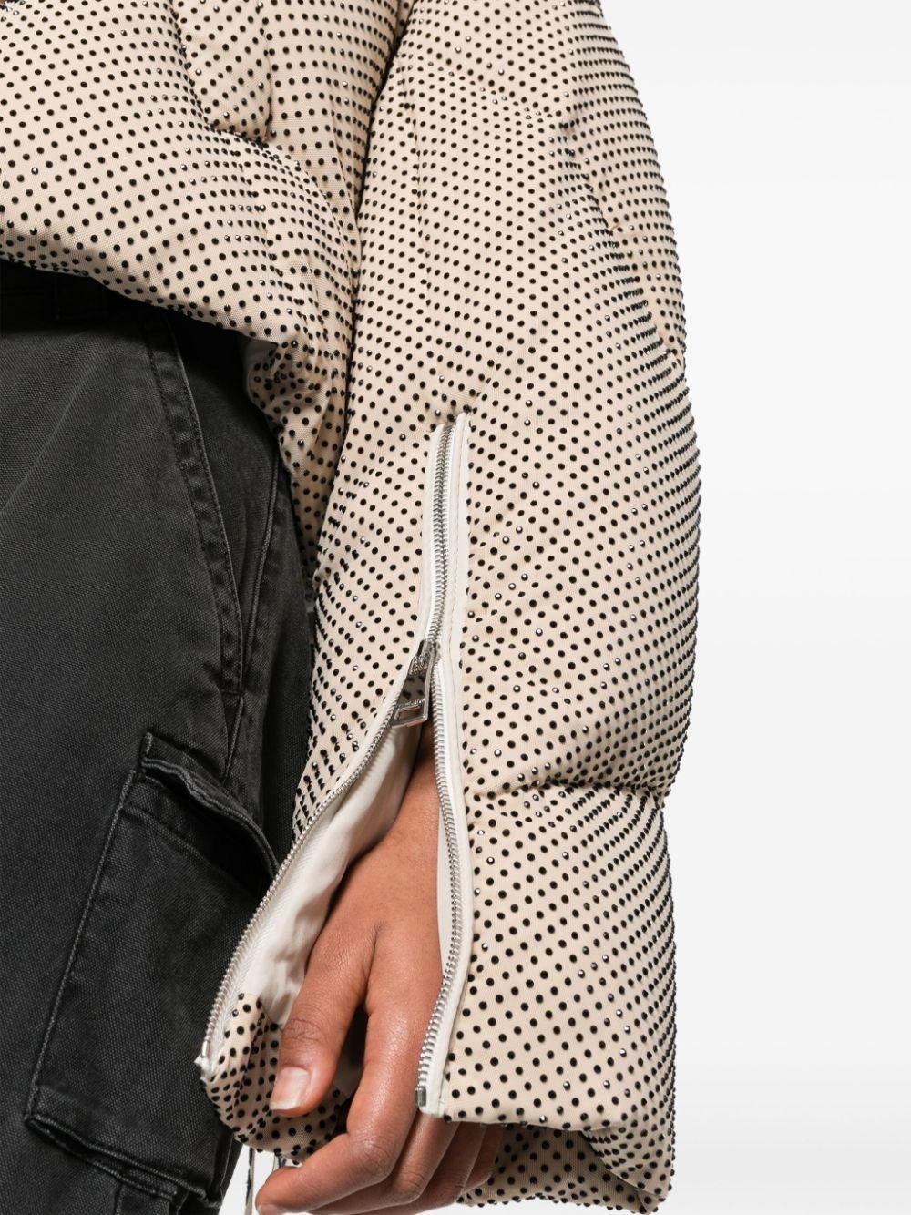 rhinestone-embellished padded jacket - 5
