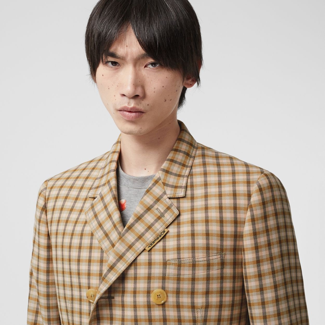 Slim Fit Gingham Wool Tailored Jacket - 3