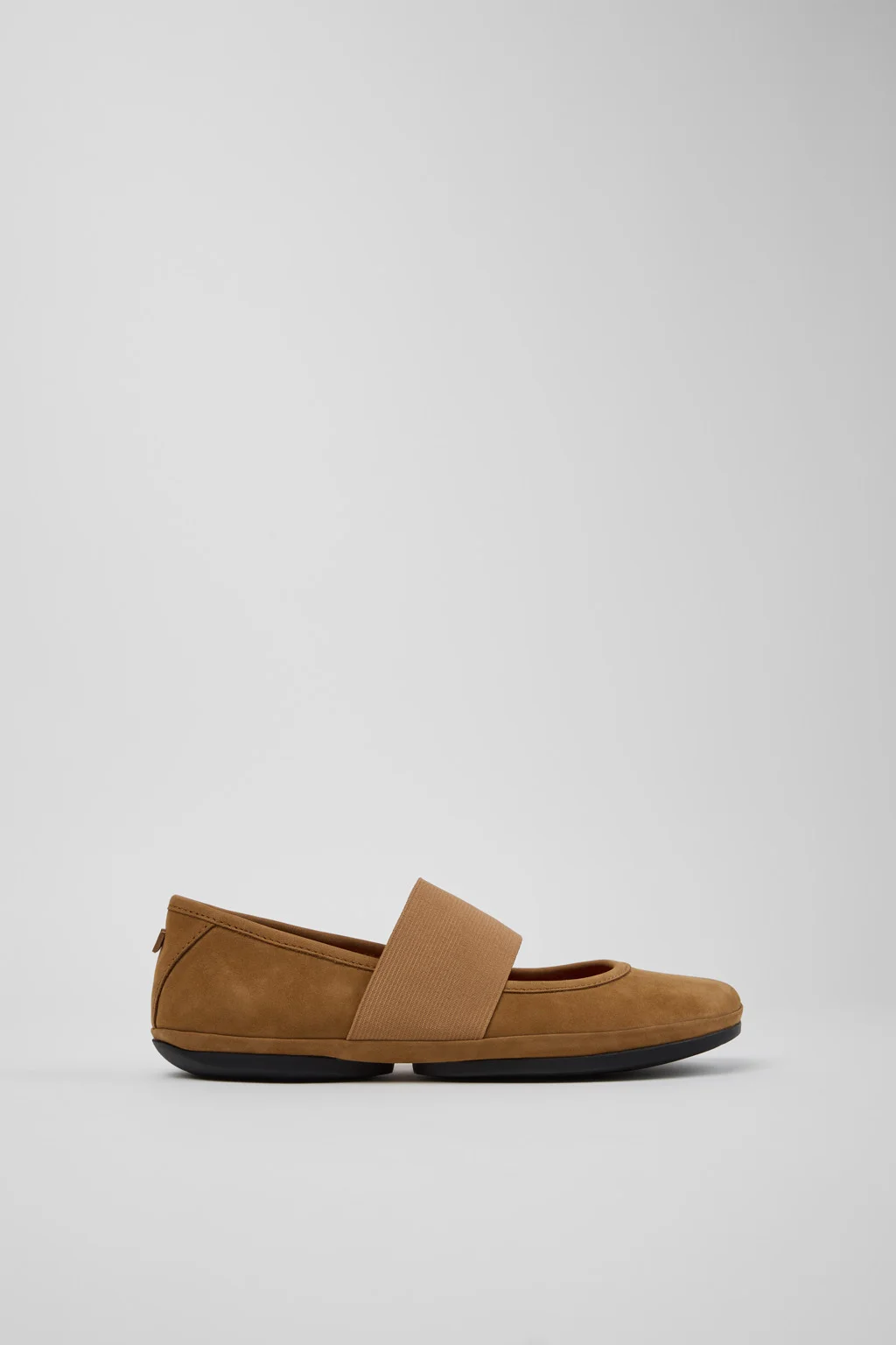 Right Nina Brown Nubuck Leather Ballerinas for Women. - 1