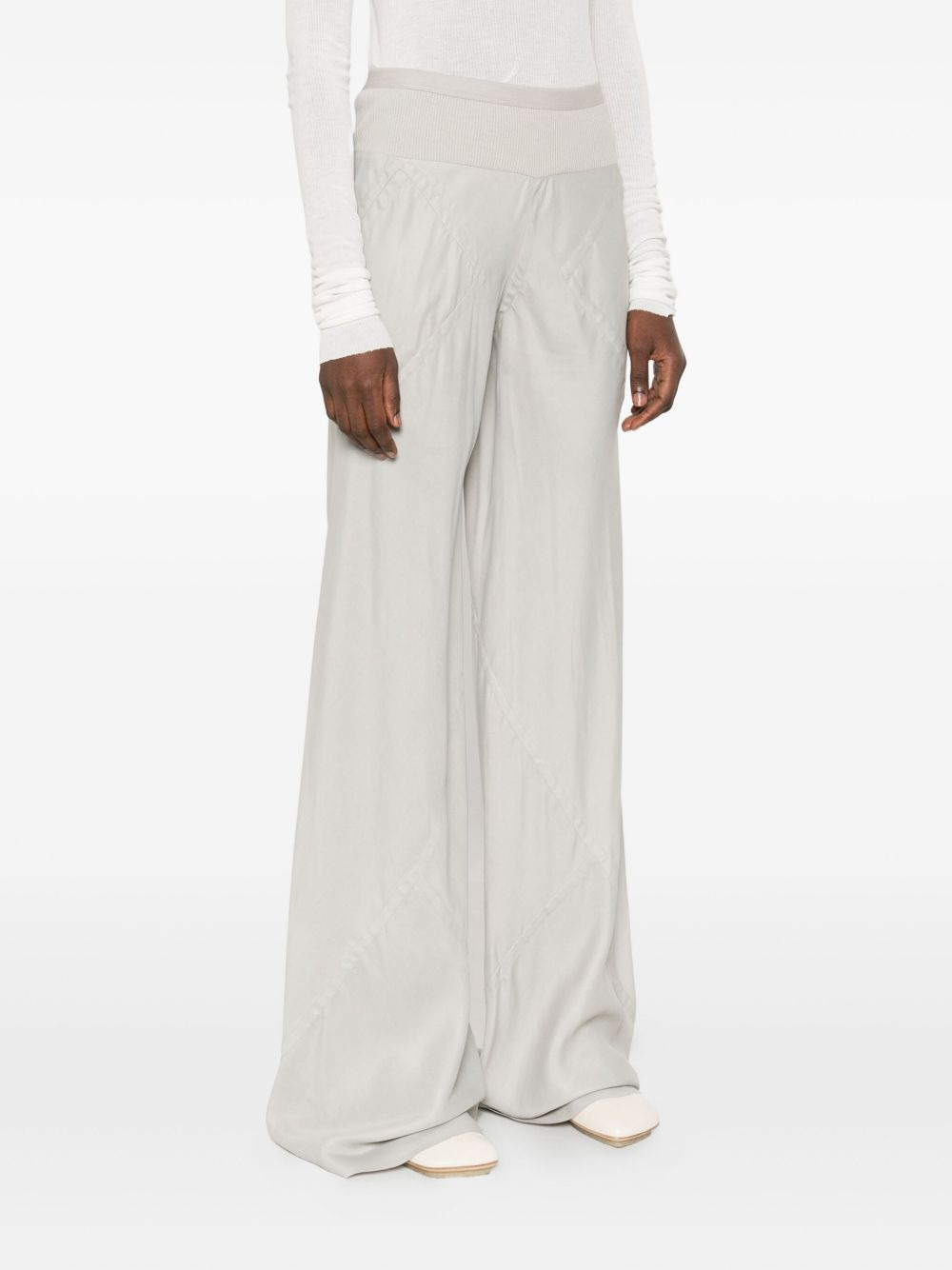elastic-waist straigh-leg trousers - 3