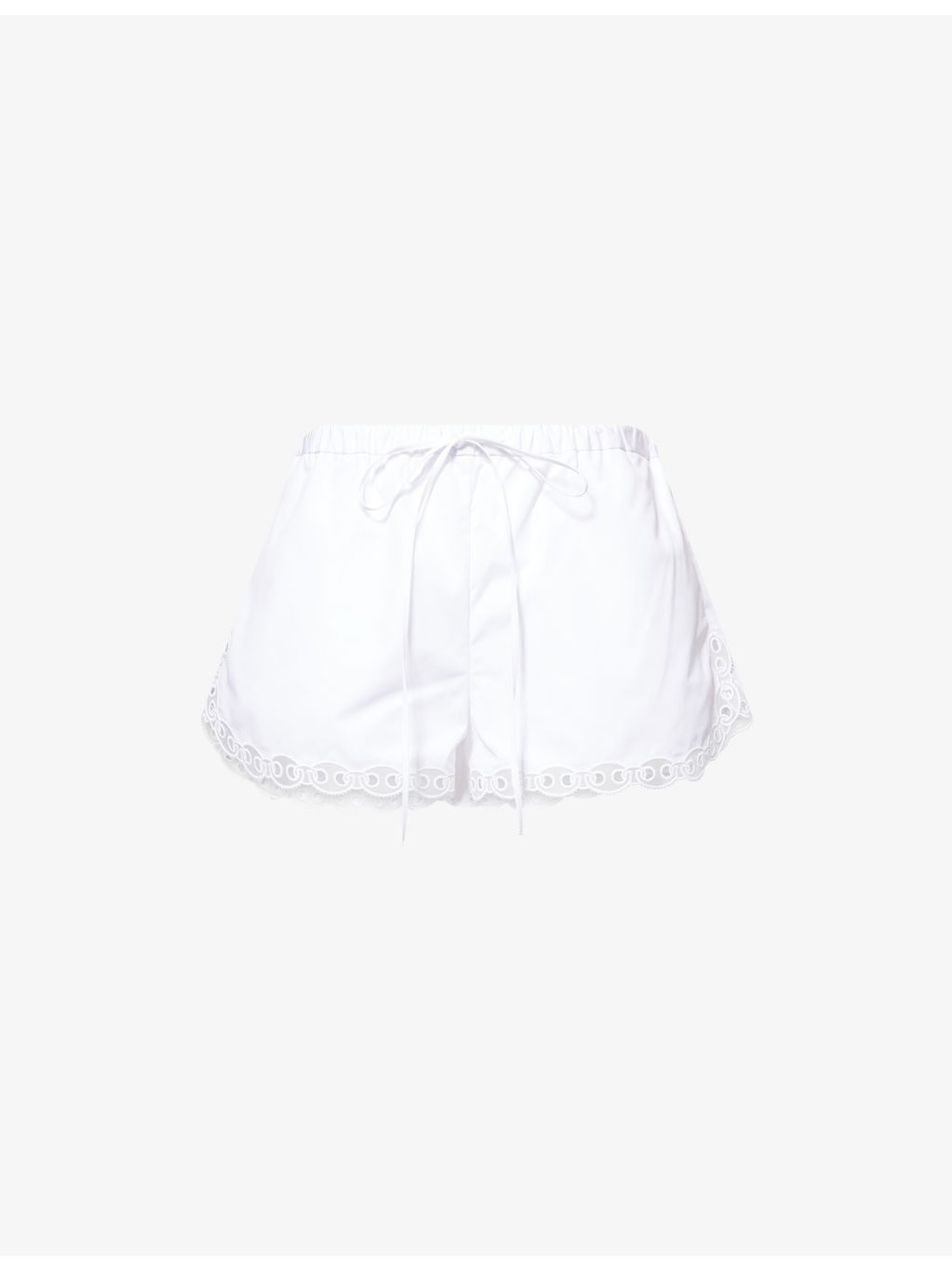 Embroidered Drawstring Cotton-Poplin Shorts - 1