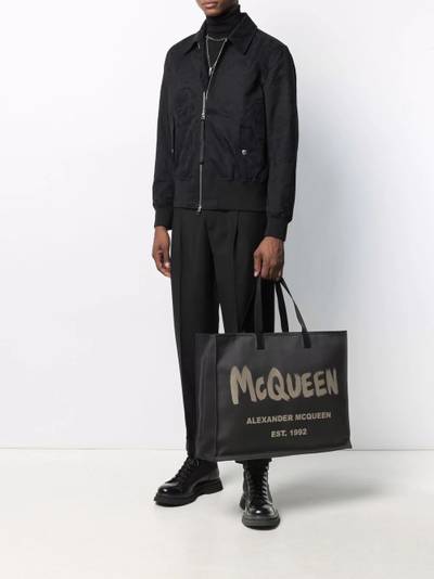 Alexander McQueen Graffiti logo tote outlook