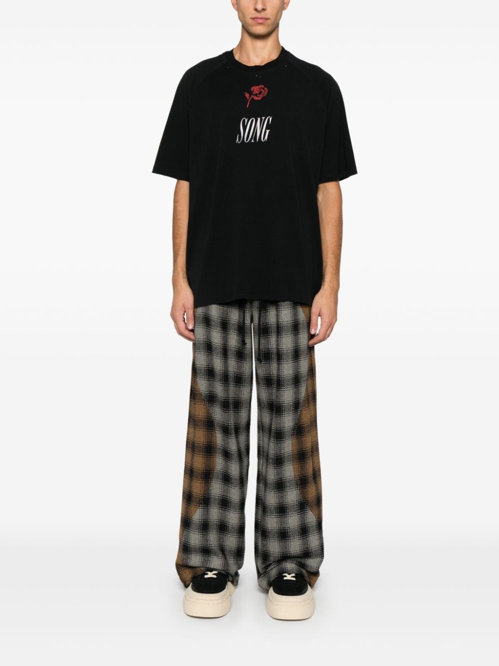 tartan-check trousers - 2
