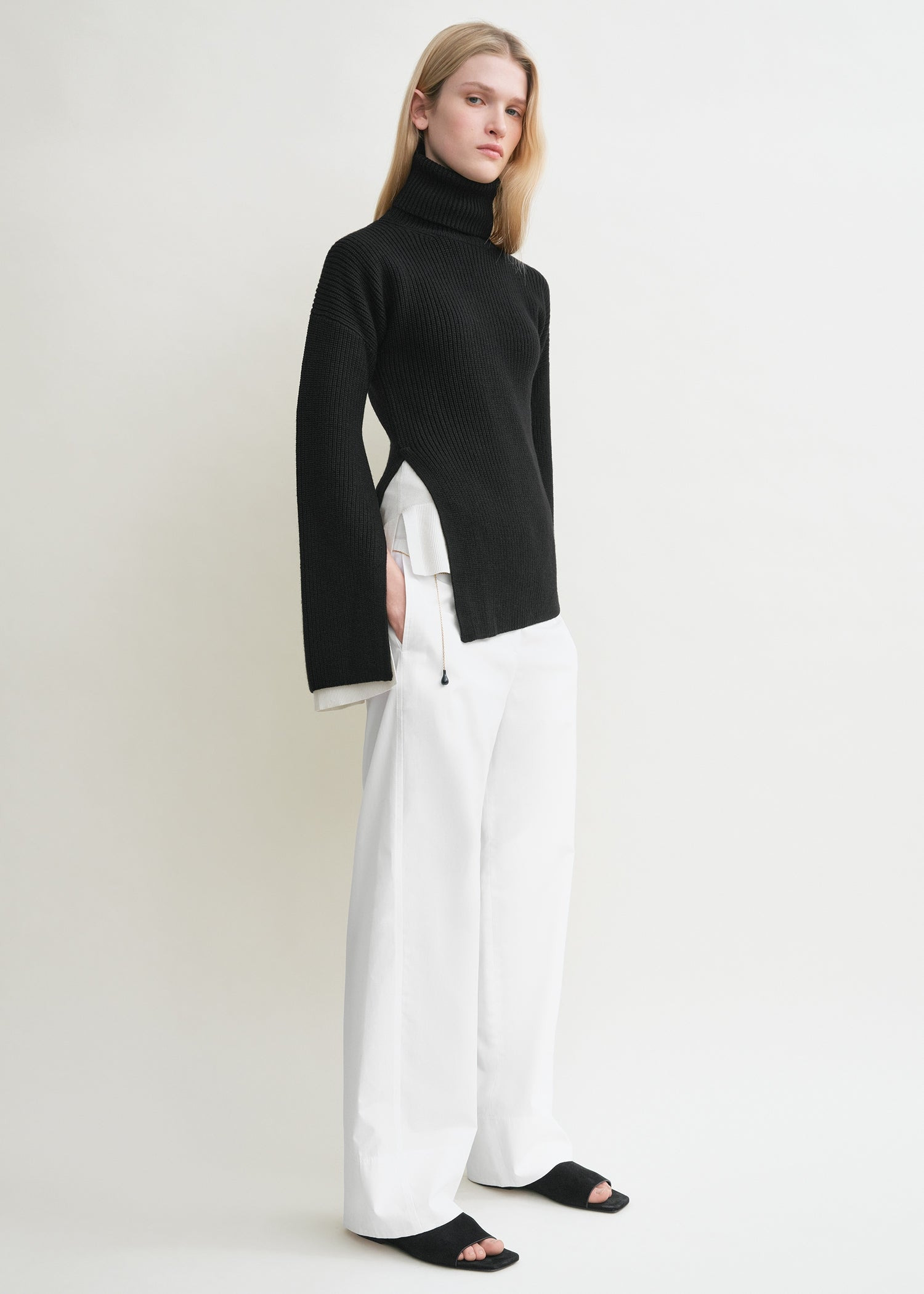 Slit sleeve knit black - 3