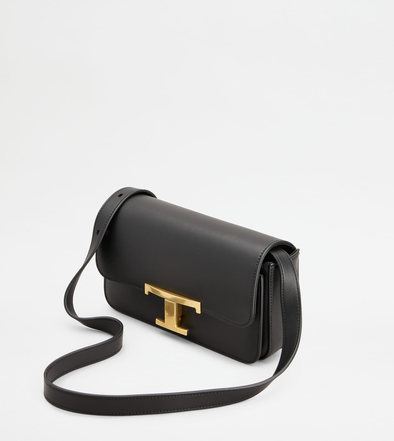 T TIMELESS CROSSBODY BAG IN LEATHER MICRO - BLACK 6
