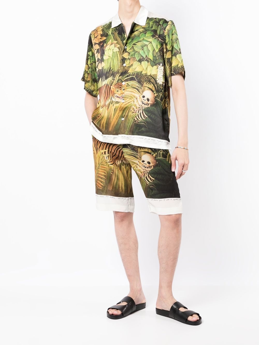 Forest graphic-print silk shorts - 2