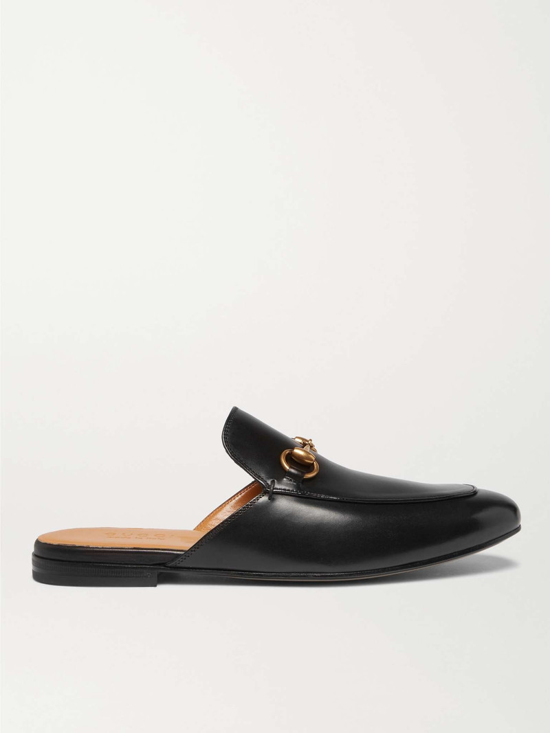 Horsebit Leather Backless Loafers - 1