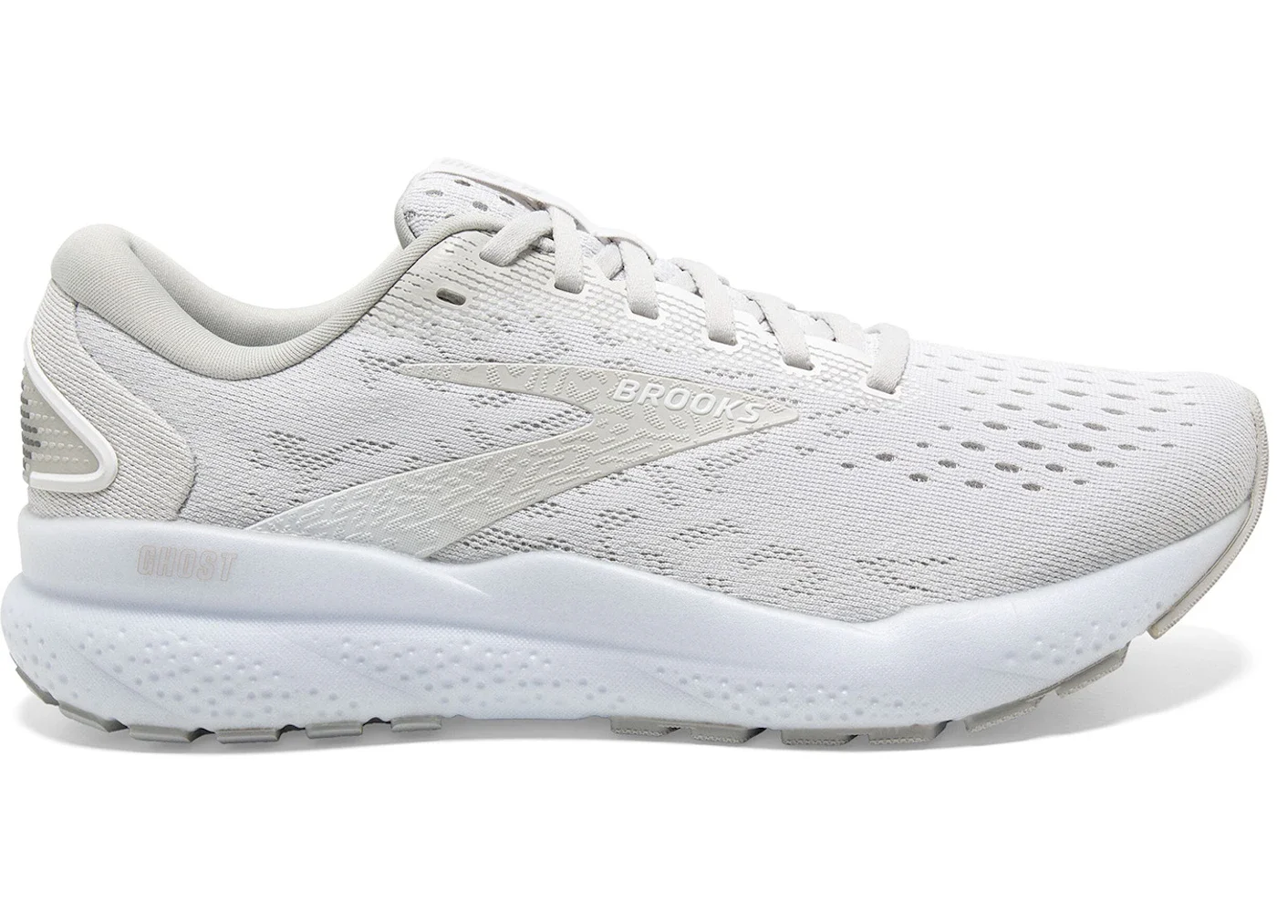 Brooks Ghost 16 White White Grey (Women's) - 1
