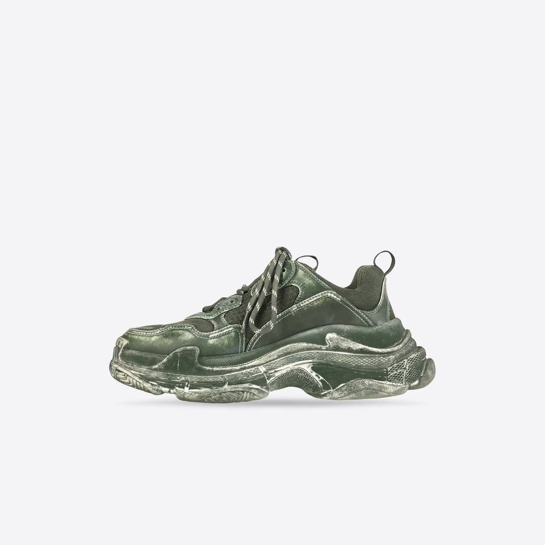 Men's Triple S Faded Sneaker in Green - 4