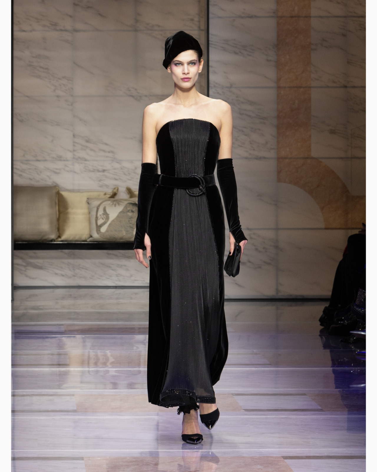 VELVET AND SILK BUSTIER DRESS - 2