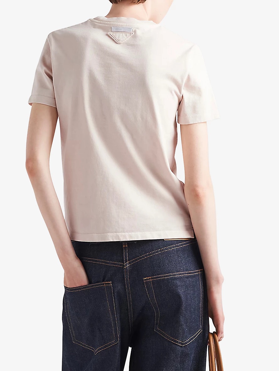 Logo-embroidered slim-fit stretch-cotton T-shirt - 4