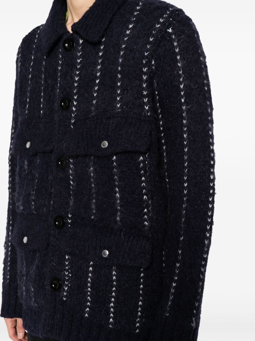 striped bouclÃ© shirt jacket - 5