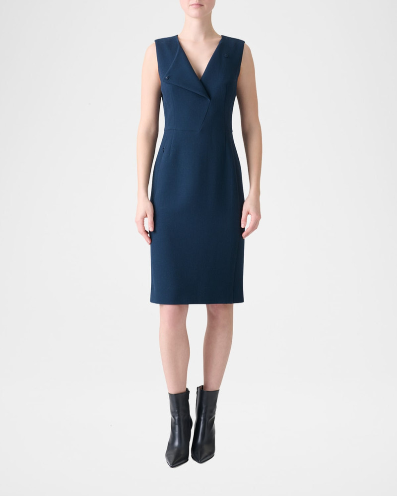 AKRIS Double-Face Wool Crepe Sheath Dress outlook