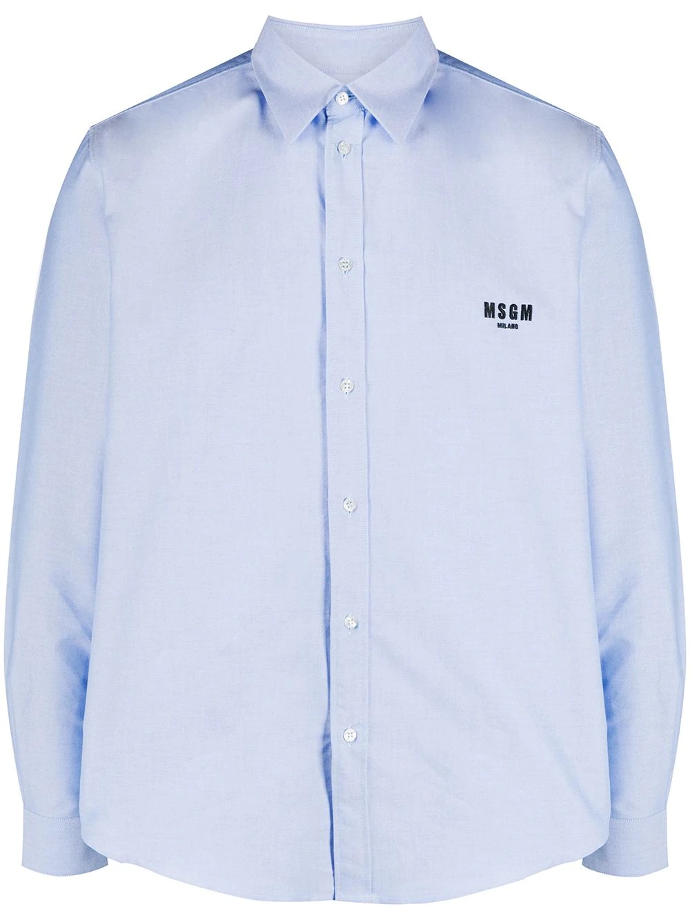 boxy-fit embroidered logo shirt - 1