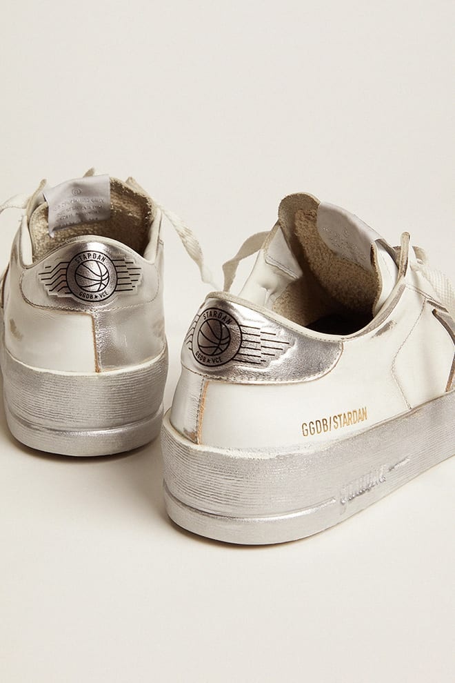 Stardan sneakers with silver metallic leather star and heel tab - 2