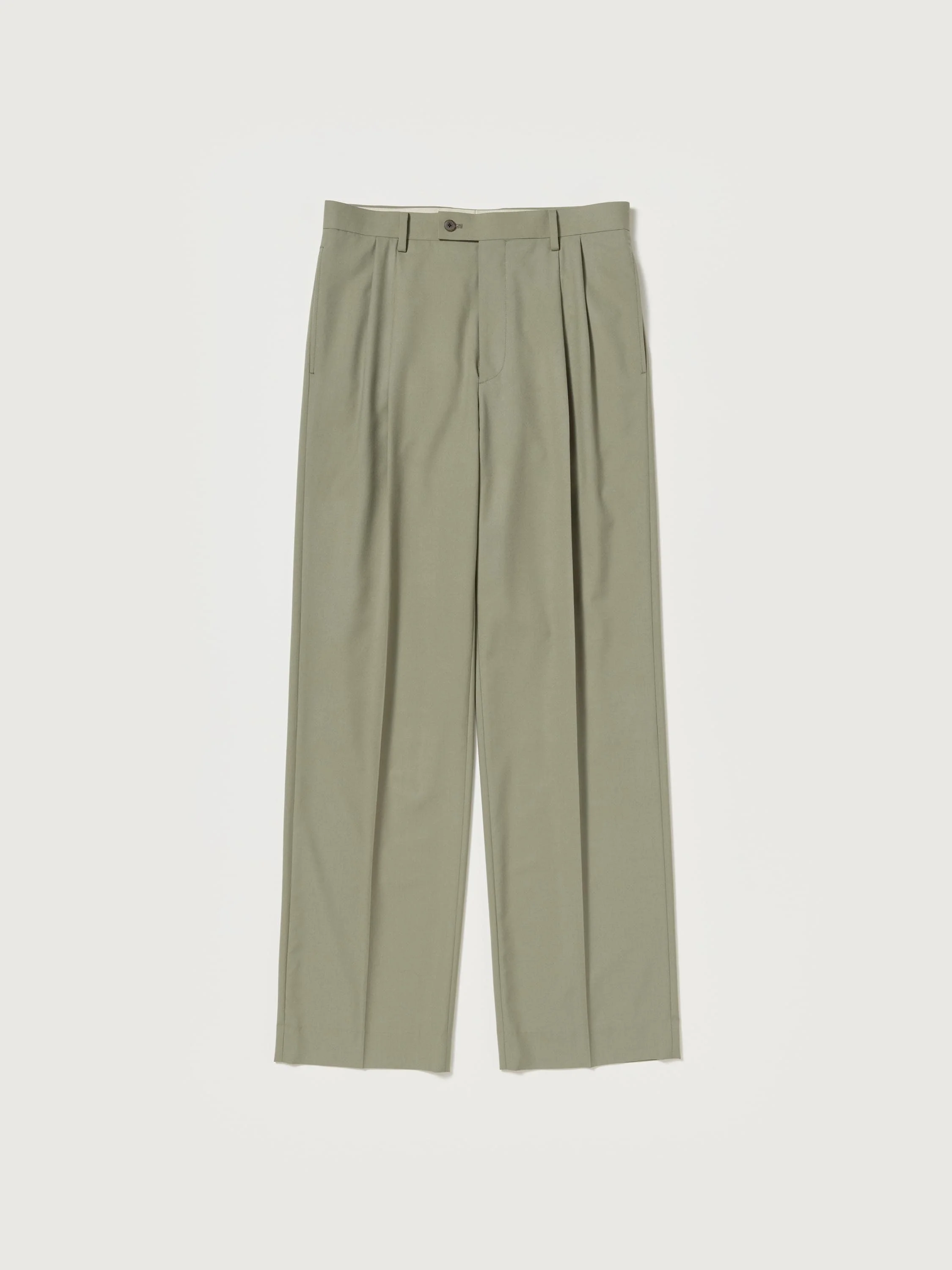 ULTRA FINE TROPICAL WOOL TWO-TUCK SLACKS - 1