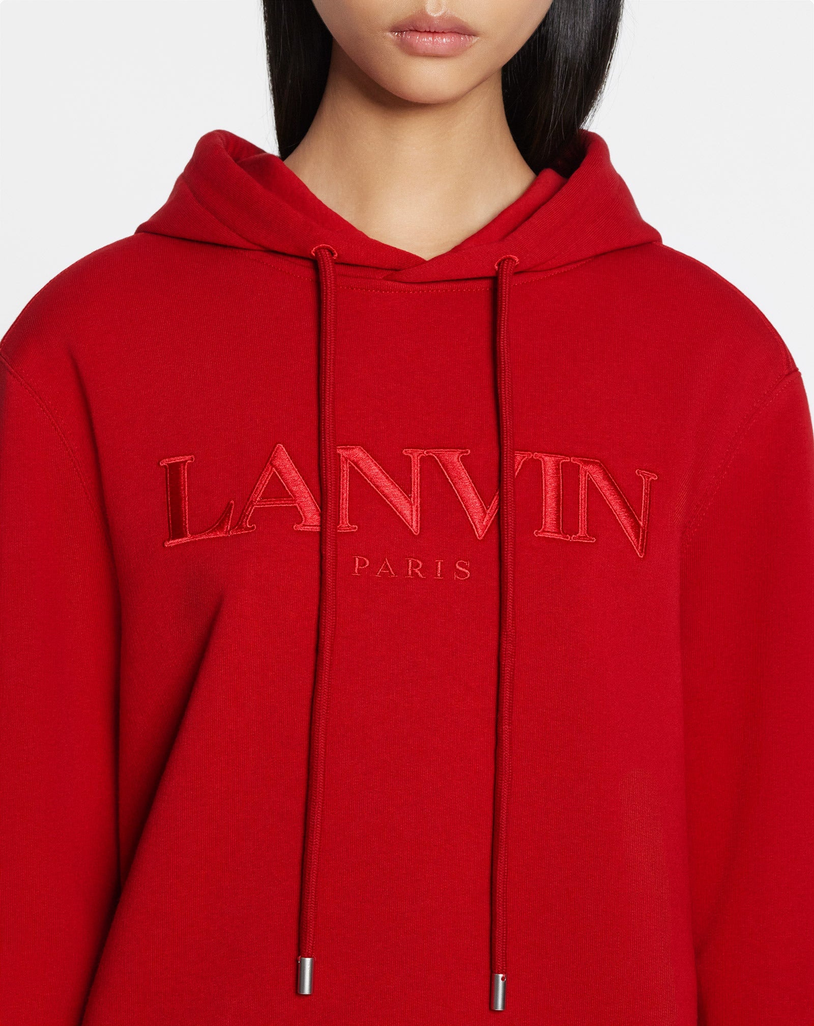 LANVIN PARIS EMBROIDERED HOODED SWEATER - 4