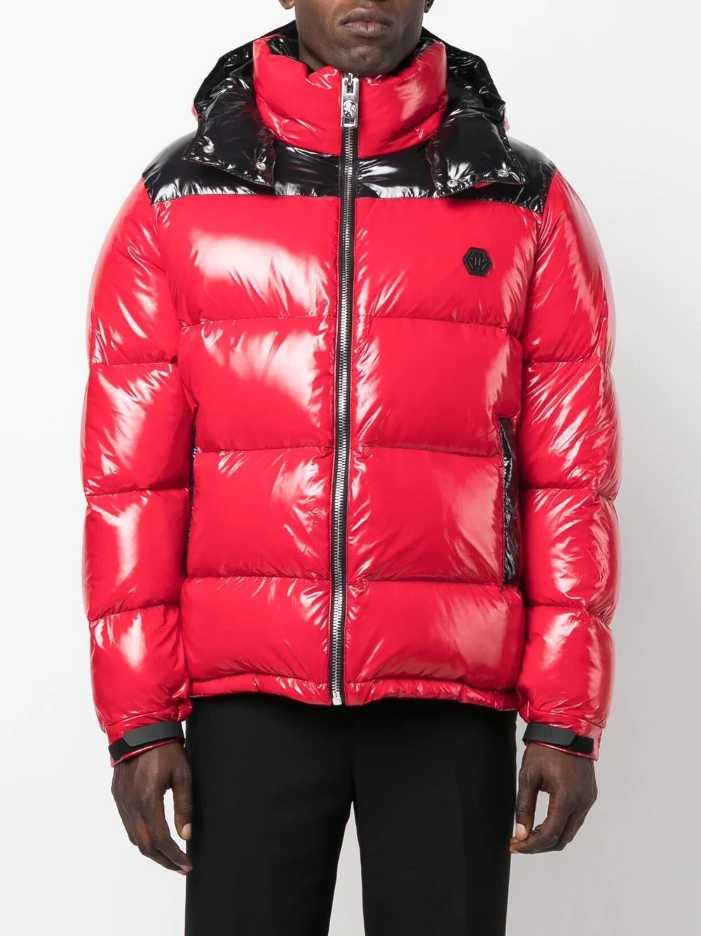 logo-print padded down jacket - 3