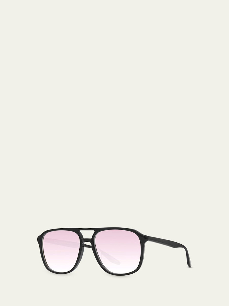 BARTON PERREIRA Men's Double-Bridge Acetate Aviator Sunglasses outlook