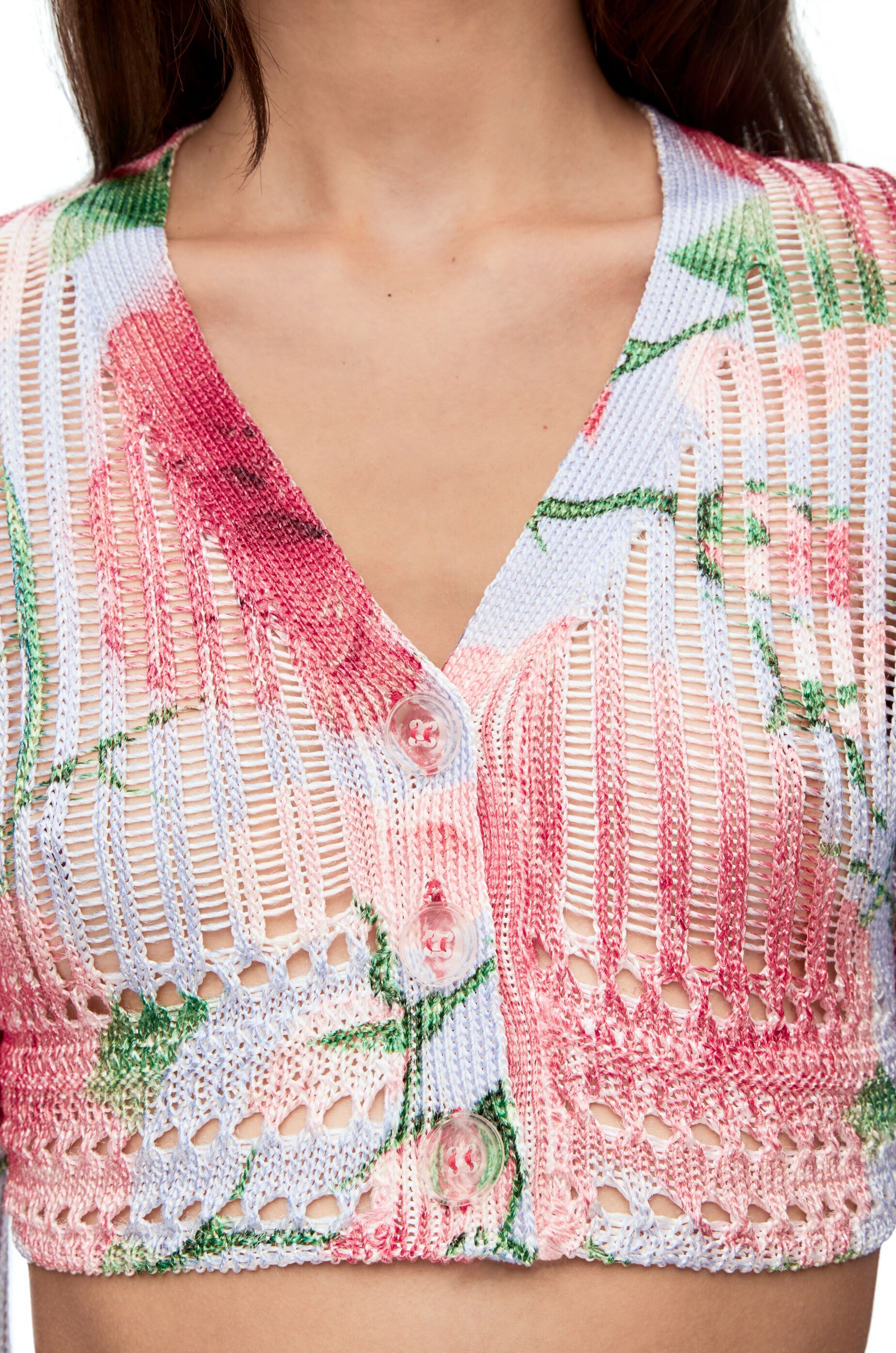 Roses cropped cardigan in viscose - 5