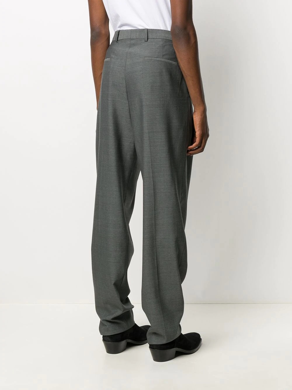 pleated high-waisted trousers - 4