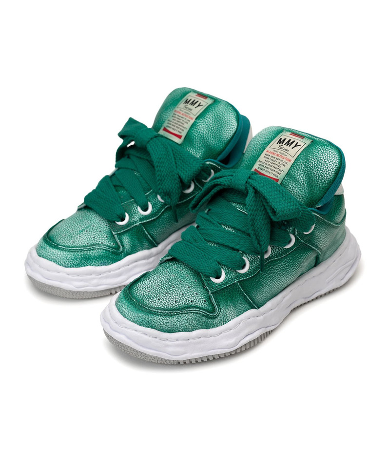 "WAYNE PUFFER" OG Sole Brushed Shrink Leather Low-top Sneaker 34