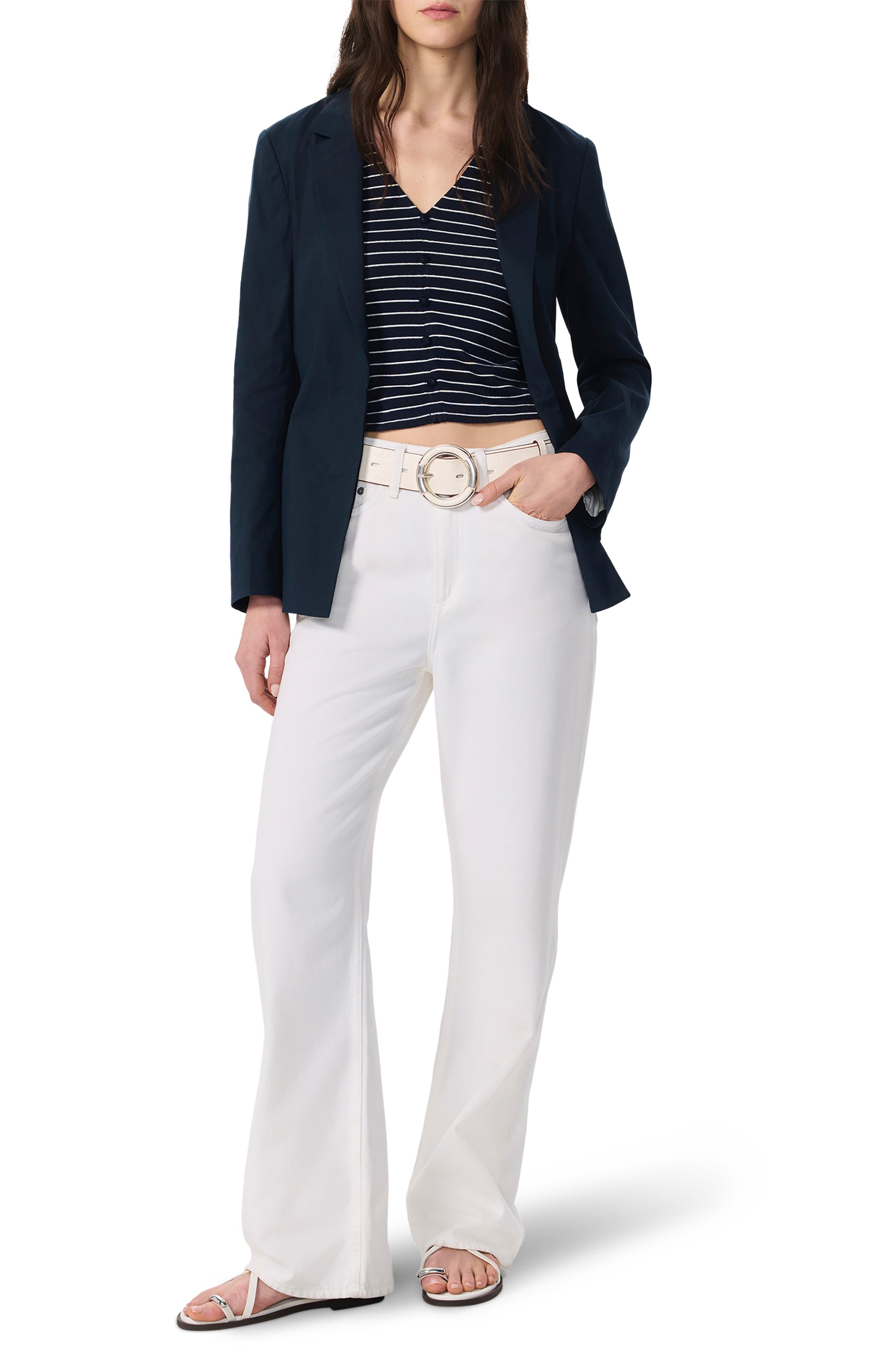 rag & bone The Knit Stripe T-Shirt in Navy at Nordstrom - 7