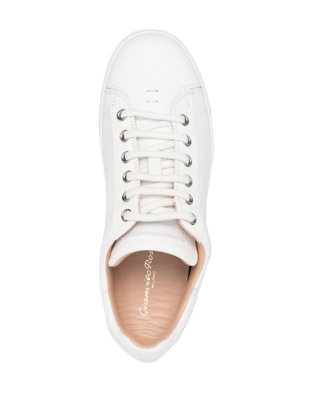 lace-up leather sneakers - 4