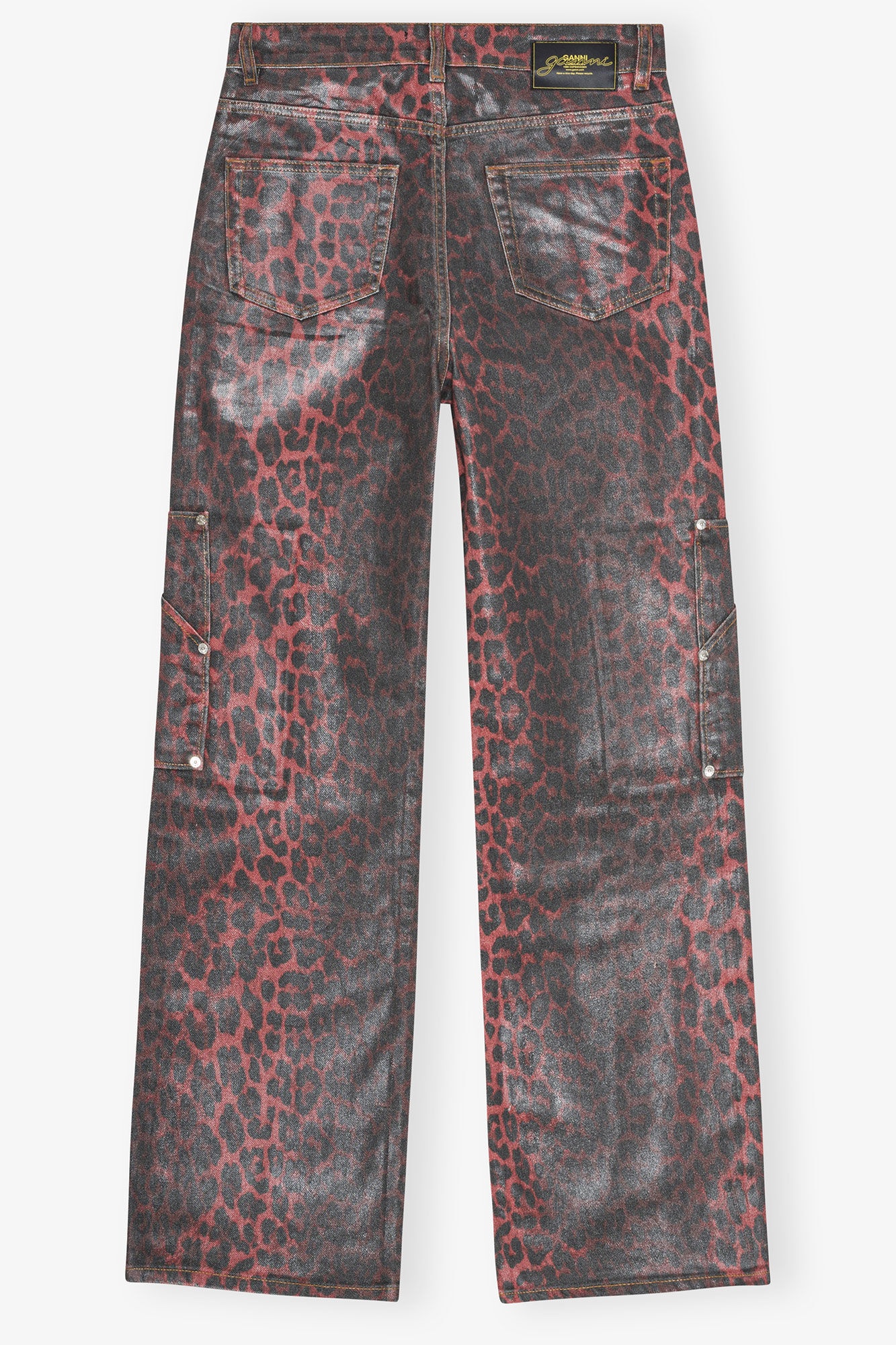 RED FOIL DENIM ANDI CARGO JEANS - 6