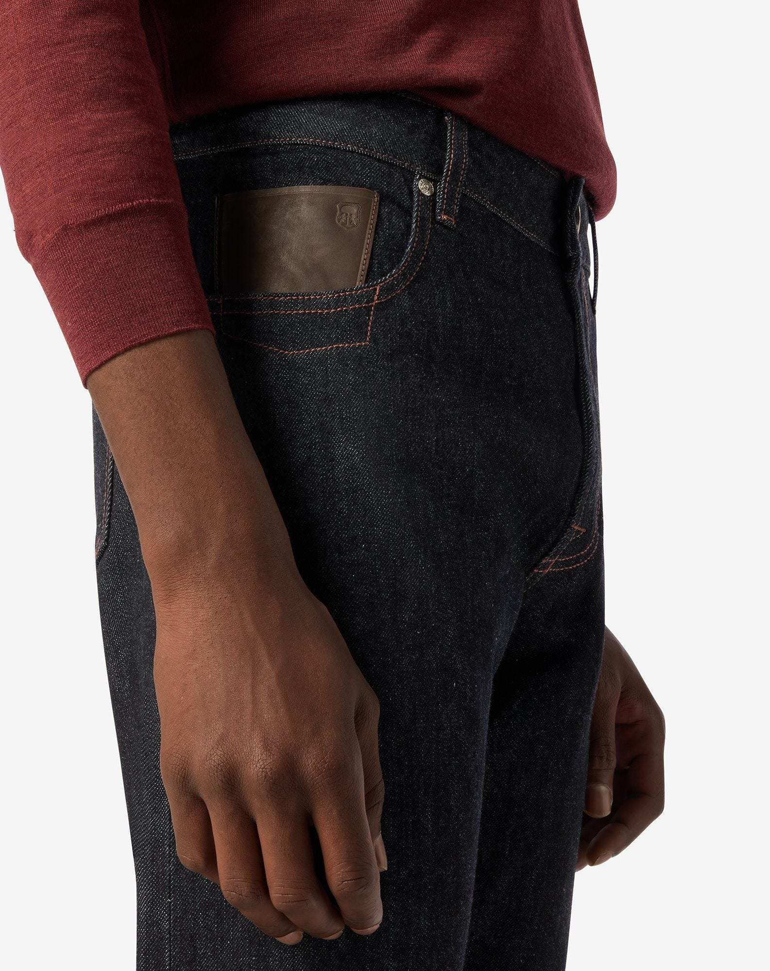 Blue stretch cotton jeans - 5