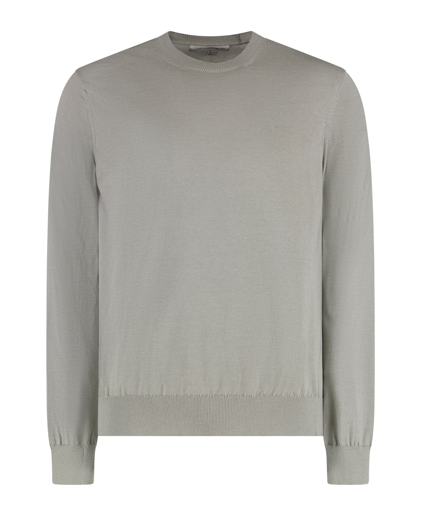 Cotton Blend Crew-neck Sweater - 1