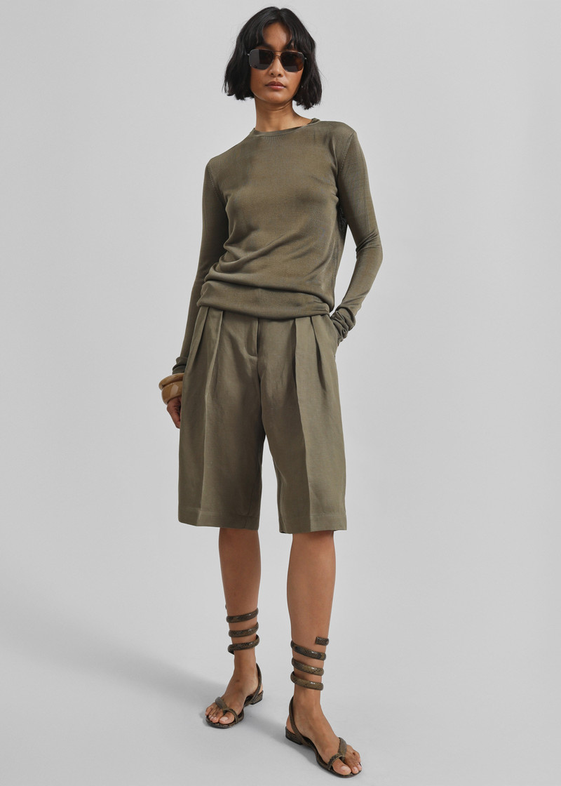 Kazel Thin Knit Top - Khaki 5